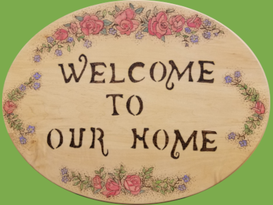 Welcome to our home sign